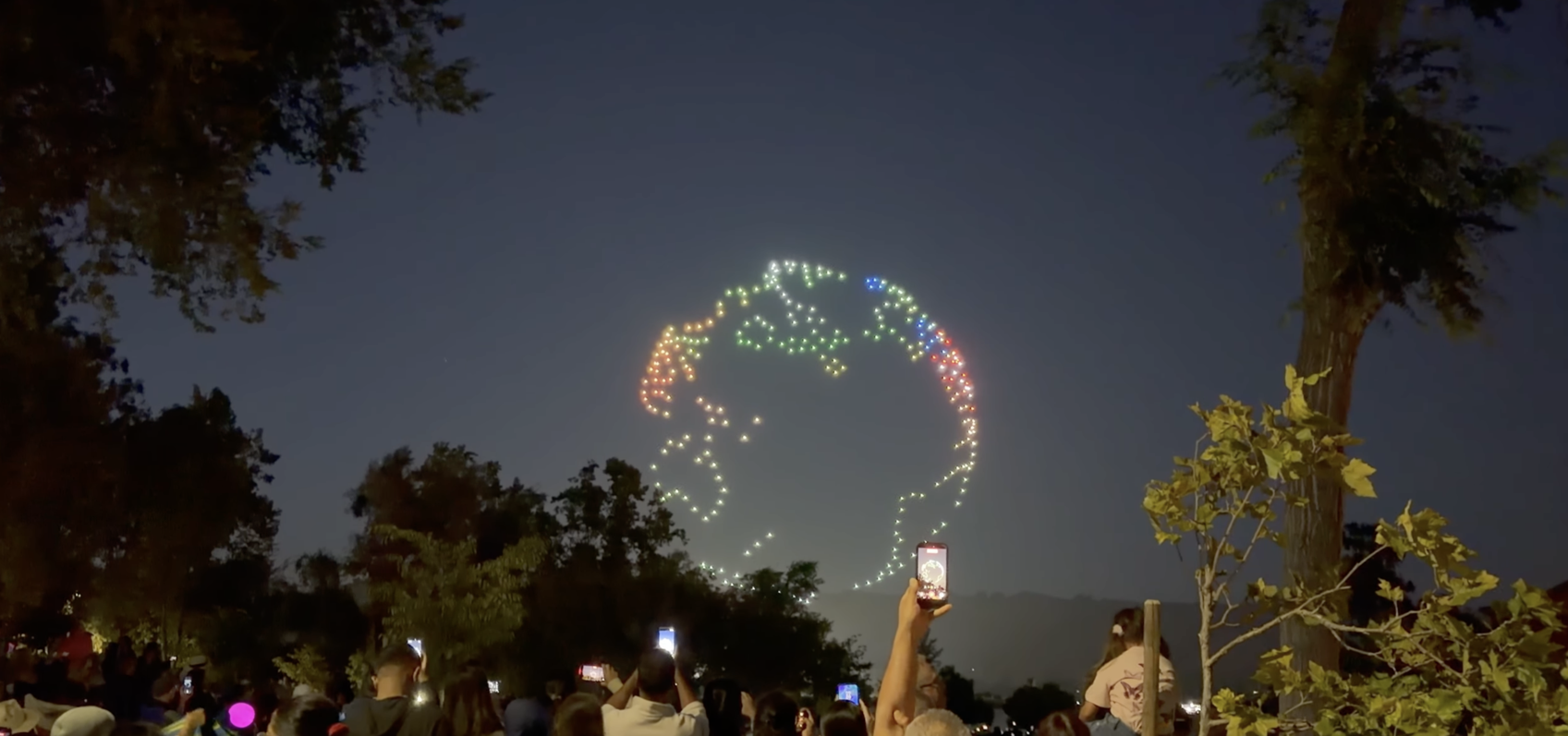 Creative Skies 350-drone America 250 show over Fremont, California, July 2, 2026