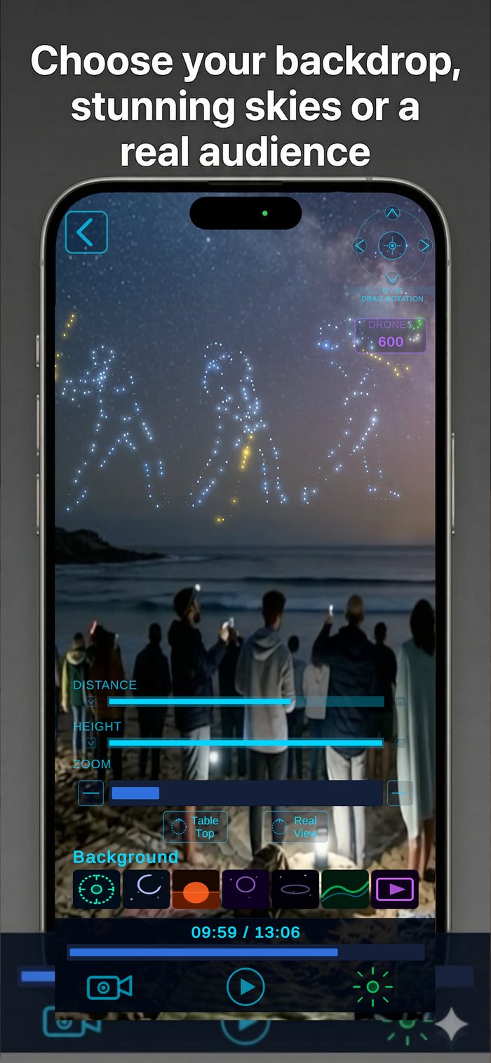 SkyRender — choose your backdrop, stunning skies or a real audience