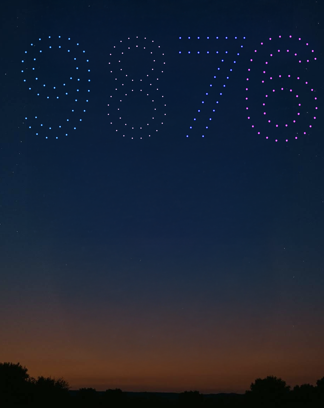 Drone Light Shows for Baby Reveal | Creative Skies Drone Light Shows 1 a number in the sky drones countdown baby reveal